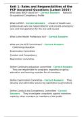 Unit 1 Roles and Responsibilities of the PCP Answered Questions &lpar;Latest 2026&rpar;