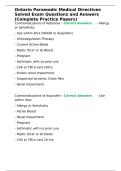 Ontario Paramedic Medical Directives Solved Exam Questions and Answers &lpar;Complete Practice