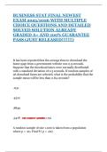 BUSINESS STAT FINAL NEWEST EXAM 2025&sol;2026 WITH MULTIPLE CHOICE QUESTIONS AND DETAILED SOLVED SOLUTION ALREADY GRADED A&plus; AND 100&percnt; GUARANTEE PASS &lpar;JUST RELEASED&excl;&excl;&excl;&excl;&excl;&excl;&excl;&rpar;