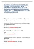 BUSINESS COMMUNICATIONS FINALS NEWEST EXAM 2025&sol;2026 WITH MULTIPLE CHOICE QUESTIONS AND DETAILED SOLVED SOLUTION ALREADY GRADED A&plus; AND 100&percnt; GUARANTEE PASS &lpar;JUST RELEASED&excl;&excl;&excl;&excl;&excl;&excl;&excl;&rpar;