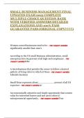 SMALL BUSINESS MANAGEMENT FINAL UPDATED EXAM 2025 COMPLETE MULTIPLE CHOICE QUESTION BANK WITH VERIFIED ANSWERS DETAILED EXPLANATIONS AND 100&percnt; PASS GUARANTEE PASS &lpar;ORIGINAL COPY&excl;&excl;&excl;&excl;&excl;&excl;&excl;&rpar;