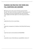 PEARSON VUE PRACTICE TEST PAPER 2026 FULL QUESTIONS AND ANSWERS