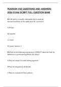 PEARSON VUE QUESTIONS AND ANSWERS 2026 EXAM SCRIPT FULL QUESTION BANK