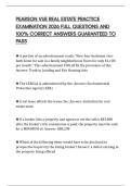 PEARSON VUE REAL ESTATE PRACTICE EXAMINATION 2026 FULL QUESTIONS AND 100&percnt; CORRECT ANSWERS GUARANTEED TO PASS