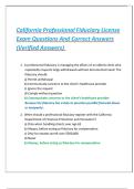 California Professional Fiduciary License Exam Questions And Correct Answers &lpar;Verified Answers&rpar; 