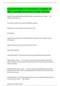 Fundamentals of Insurance Chapter 11 (BC Canada) Questions Fully Solved.