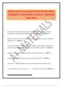 HSPM EXAM 2 QUESTIONS WITH 100&percnt; CORRECT ANSWERS LATEST VERSION 2025&sol;2026&period;