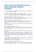 FINAL EXAM-COLIBRI REAL ESTATE QUESTIONS AND CORRECT ANSWERS