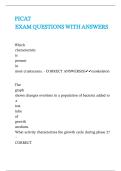 PICAT EXAM QUESTIONS WITH ANSWERS