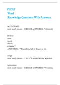 PICAT Word Knowledge Questions With Answers