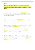 Michigan Chauffeur's License &vert; Actual Exam Questions With Answers Latest Update & MICHIGAN CHAUFFEUR'S LICENSE EXAM QUESTIONS AND CORRECT ANSWERS LATEST UPDATED ACTUAL EXAM 2026&sol;2027 &vert; GRADED A&plus; &vert; 100&percnt; PASS&period;