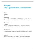 Lineman Test 1 Questions With Correct Answers&period;