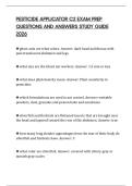 PESTICIDE APPLICATOR C2 EXAM PREP QUESTIONS AND ANSWERS STUDY GUIDE 2026