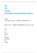 IPC CIS Policies & Procedures Questions With Answers&period;