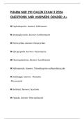 PHARM NUR 210 GALEN EXAM 3 2026 QUESTIONS AND ANSWERS GRADED A&plus;