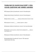 PHARM NUR 210 GALEN EXAM SCRIPT 3 2026 SOLVED QUESTIONS AND VERIFIED ANSWERS