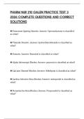 PHARM NUR 210 GALEN PRACTICE TEST 3 2026 COMPLETE QUESTIONS AND CORRECT SOLUTIONS