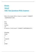 Rhode Island NEC Test Questions With Answers&period;