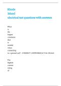 Rhode Island electrical test questions with answers