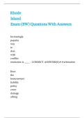 Rhode Island Exam &lpar;BW&rpar; Questions With Answers