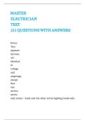 MASTER ELECTRICIAN TEST 211 QUESTIONS WITH ANSWERS 