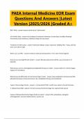 PAEA Internal Medicine EOR Exam Questions And Answers &vert;Latest Version &vert;2025&sol;2026 &vert;Graded A&plus;