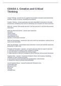 CDASA 1&period; Creative and Critical Thinking Questions and Answers