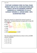 PORTAGE LEARNING CHEM 104 FINAL EXAM  NEWEST 2026 ACTUAL EXAM QUESTIONS AND  CORRECT DETAILED ANSWERS &lpar;VERIFIED  ANSWERS&rpar; ALL ANSWERED &lbrace;70 Q & A&rcub;  ALREADY GRADED A&plus; &vert; BRAND NEW&excl; &vert; 100&percnt;  GUARANTEED PASS 