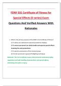 FDNY E01 Certificate of Fitness for Special Effects &lpar;E-series&rpar; Exam Questions And Verified Answers With Rationales