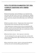 PHTLS 9TH EDITION EXAMINATION TEST 2026 COMPLETE QUESTIONS WITH VERIFIED ANSWERS