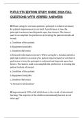 PHTLS 9TH EDITION STUDY GUIDE 2026 FULL QUESTIONS WITH VERIFIED ANSWERS