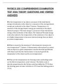 PHYSICS 250 COMPREHENSIVE EXAMINATION TEST 2026 THEORY QUESTIONS AND VERIFIED ANSWERS