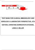 TEST BANK FOR CLINICAL IMMUNOLOGY AND SEROLOGY A LABORATORY PERSPECTIVE&comma; 4TH EDITION&comma; CHRISTINE DORRESTEYN STEVENS&comma; LINDA E&period; MILLER UPDATED 2025&sol;2026&excl;&excl;&excl;