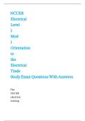 NCCER Electrical Level 1 Mod 1 Orientation to the Electrical Trade Study Exam Questions With Answers&period;