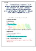 CFI-I &ndash; CERTIFIED FIRE INSPECTOR 1 EXAM  NEWEST 2026 ACTUAL EXAM QUESTIONS  AND CORRECT DETAILED ANSWERS  &lpar;VERIFIED ANSWERS&rpar; ALL ANSWERED  &lbrace;100 Q & A&rcub; ALREADY GRADED A&plus; &vert; BRAND  NEW&excl; &vert; 100&percnt; GUARANTEED PASS 