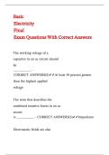 Basic Electricity Final Exam Questions With Correct Answers 