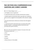 PMC SECTIONS 2026 COMPREHENSIVE EXAM QUESTIONS AND CORRECT ANSWERS