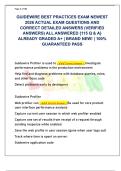 GUIDEWIRE BEST PRACTICES EXAM NEWEST  2026 ACTUAL EXAM QUESTIONS AND  CORRECT DETAILED ANSWERS &lpar;VERIFIED  ANSWERS&rpar; ALL ANSWERED &lbrace;115 Q & A&rcub;  ALREADY GRADED A&plus; &vert; BRAND NEW&excl; &vert; 100&percnt;  GUARANTEED PASS