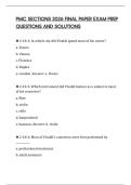 PMC SECTIONS 2026 FINAL PAPER EXAM PREP QUESTIONS AND SOLUTIONS