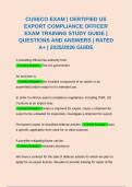 BUNDLE FOR CUSECO EXAM &vert; CERTIFIED US EXPORT COMPLIANCE OFFICER MIDTERM &FINAL EXAMS &vert; QUESTIONS AND ANDSWERS RATED A&plus; &vert; DOWNLOAD FOR A GUARANTEED A&plus; &vert; 2025&sol;2026 GUIDE