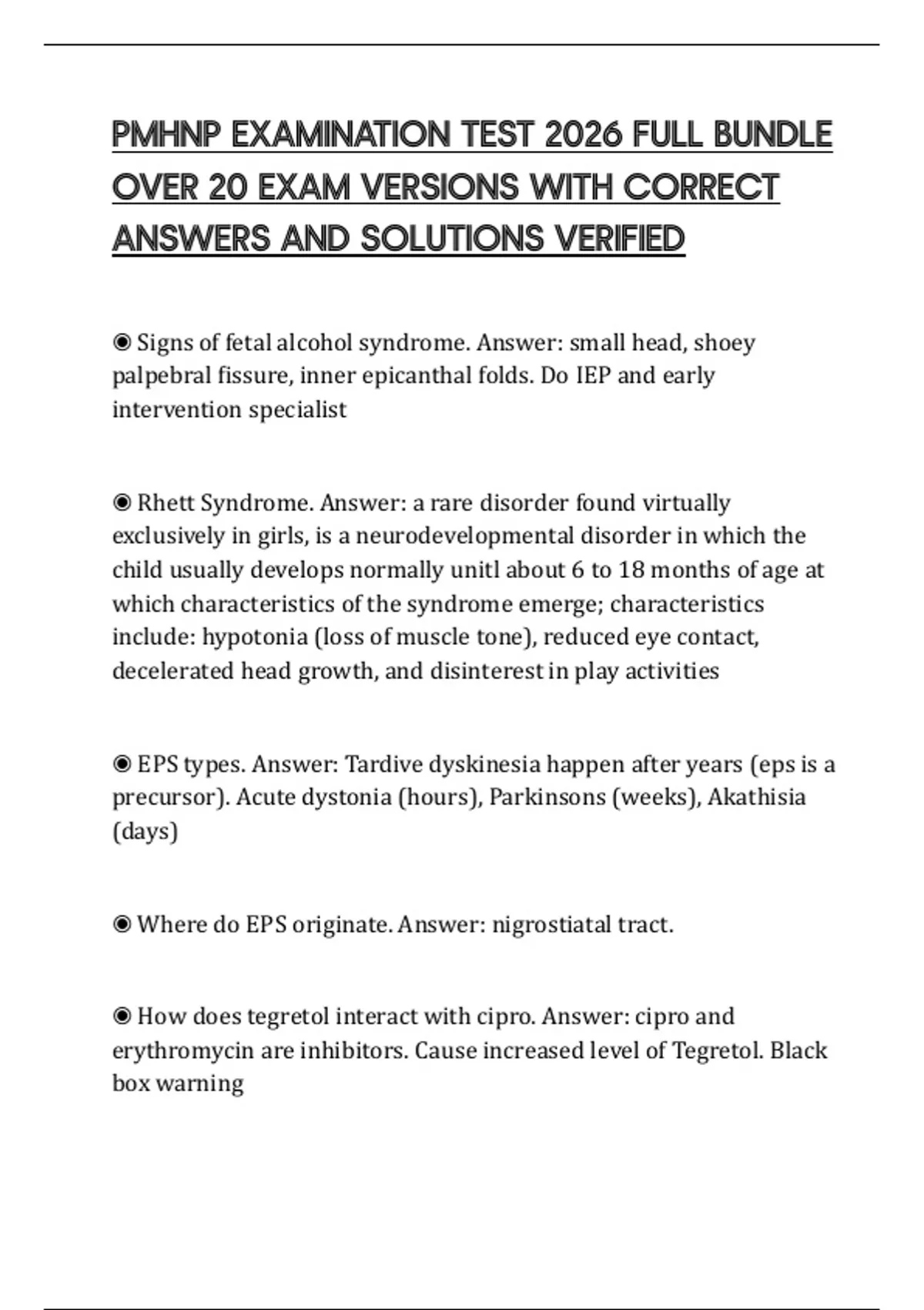 PMHNP EXAMINATION TEST 2026 FULL BUNDLE OVER 20 EXAM VERSIONS WITH ...