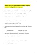 Nursing 113 Final Questions and answers Updated RATED A&plus; 2025&sol;2026 NEW EDITION 