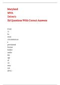 Maryland MVA Driver-s Ed Questions With Correct Answers 