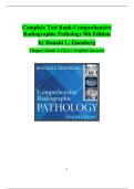 Complete Test Bank-Comprehensive  Radiographic Pathology 8th Edition  by Ronald L&period; Eisenberg  Chapter Guide 1-12&vert; A&plus; Verified Answers 