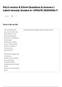 PALS version B EXAM Questions & Answers &vert; Latest Already Graded A&plus; UPDATE 2025&vert;2026 &excl;&excl;