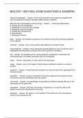 BIOLOGY 1406 FINAL EXAM QUESTIONS & ANSWERS  2025&sol;26