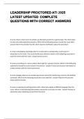 LEADERSHIP PROCTORED ATI 2025  LATEST UPDATED  COMPLETE  QUESTIONS WITH CORRECT ANSWERS 