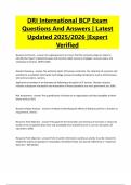 DRI International BCP Exam Questions And Answers &vert; Latest Updated 2025&sol;2026 &vert;Expert Verified