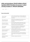 skills and techniques USAHS Midterm EXAM &lpar;updated 2025&rpar; Questions & Answers &vert; Latest Already Graded A&plus; UPDATE 2025&vert;2026