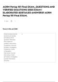 AORN Periop 101 Final EXAM,,,QUESTIONS AND VERIFIED SOLUTIONS |2025 EXAM | ELABORATED &DETAILED ANSWERS!! AORN Periop 101 Final EXAM,